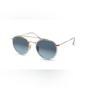 NWT Ray Ban Double Bridge Gold Round Sunglasses